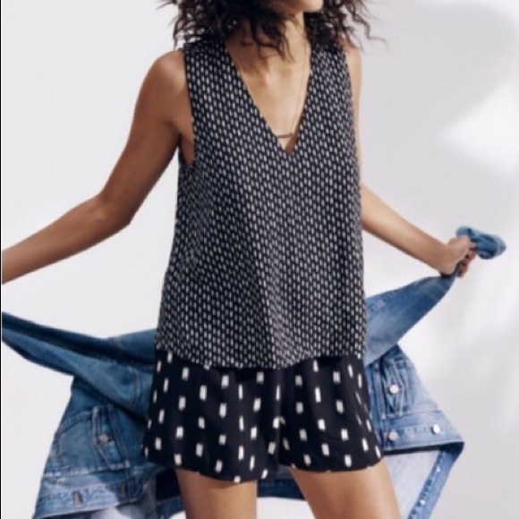 Madewell Pants - Madewell Overlay Romper In Ikat Brush Sz L